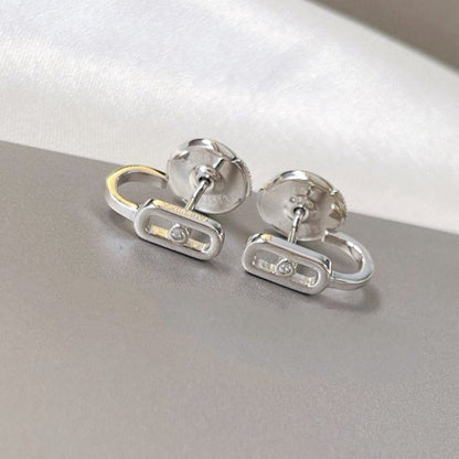 [Love's Uplift ]CREOLES MOVE UNO MINI 1 DIAMOND EARRINGS