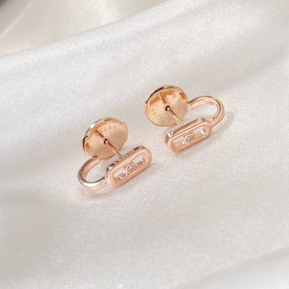 [Love's Uplift ]CREOLES MOVE UNO MINI 1 DIAMOND EARRINGS
