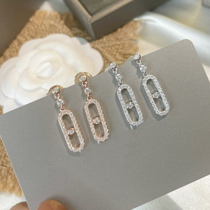 [Love's Uplift ]DORMEUSES MOVE UNO DIAMOND EARRINGS