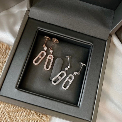 [Love's Uplift ]DORMEUSES MOVE UNO DIAMOND EARRINGS
