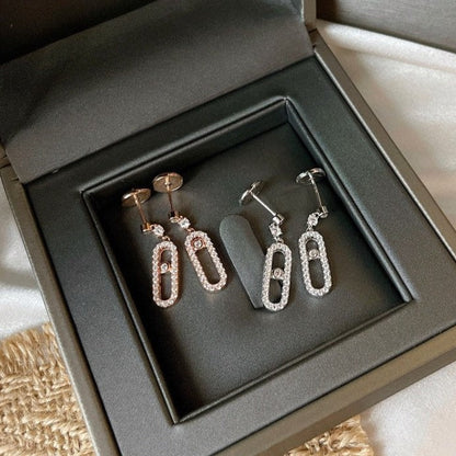 [Love's Uplift ]DORMEUSES MOVE UNO DIAMOND EARRINGS