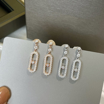 [Love's Uplift ]DORMEUSES MOVE UNO DIAMOND EARRINGS