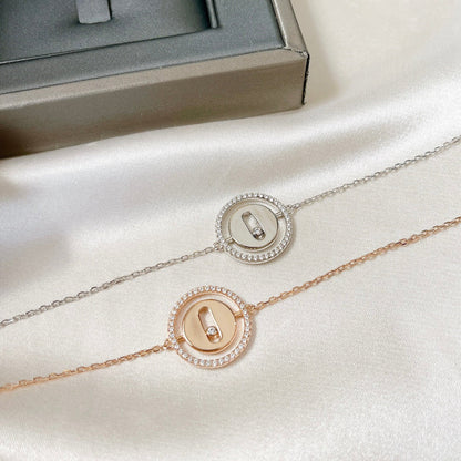 [Love's Uplift ]LUCKY MOVE PAVED DIAMOND BRACELET
