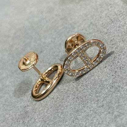 [Love's Uplift]HM FULL DIAMOND PIG NOSE STUD EARRINGS