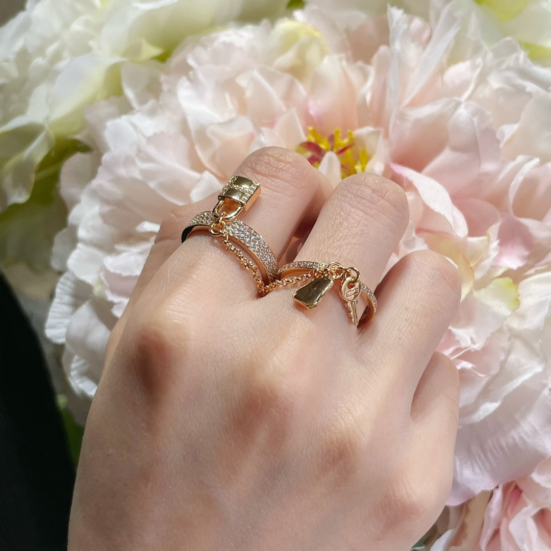 [Love's Uplift]HM KELLY CLOCHETTE DOUBLE RING IN  WITH DIAMONDS