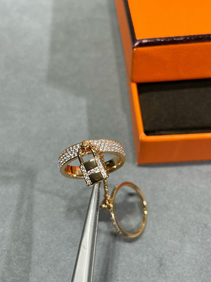 [Love's Uplift]HM KELLY CLOCHETTE DOUBLE RING IN  WITH DIAMONDS