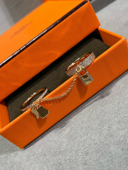[Love's Uplift]HM KELLY CLOCHETTE DOUBLE RING IN  WITH DIAMONDS