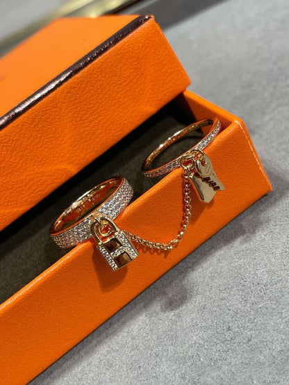 [Love's Uplift]HM KELLY CLOCHETTE DOUBLE RING IN  WITH DIAMONDS