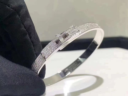 [Love's Uplift]HM KELLY BRACELET IN SILVER AND FULL PAVE DIAMOND