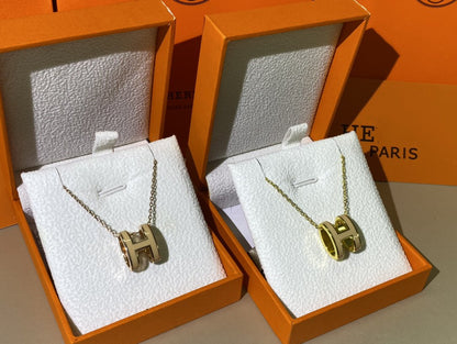 [Love's Uplift]HM CLIC YELLOW ENAMEL GOLD NECKLACE