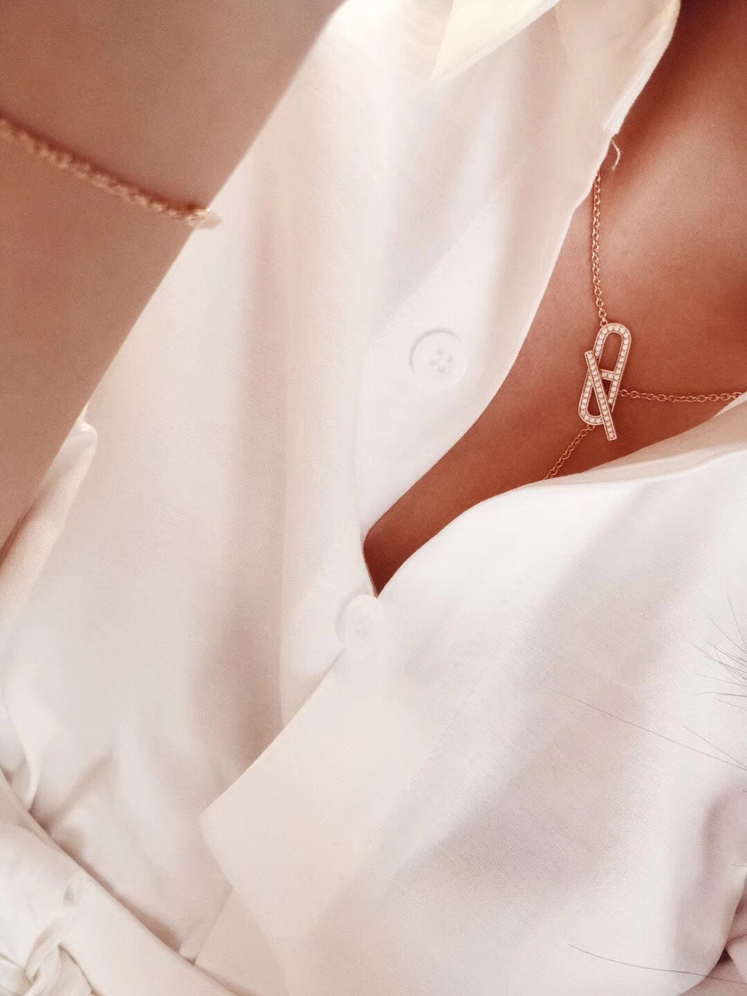 [Love's Uplift]HM FIRE PIG NOSE NECKLACE TRENDY STREET