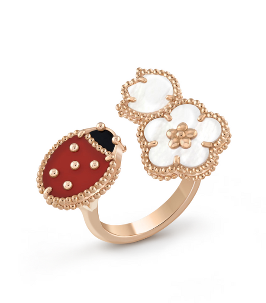 [Love's Uplift]LUCKY 3 MOTIF ROSE GOLD RING