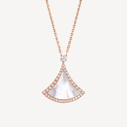 [Love's Uplift]DREAM MOP DIAMOND PAVED PINK GOLD NECKLACE