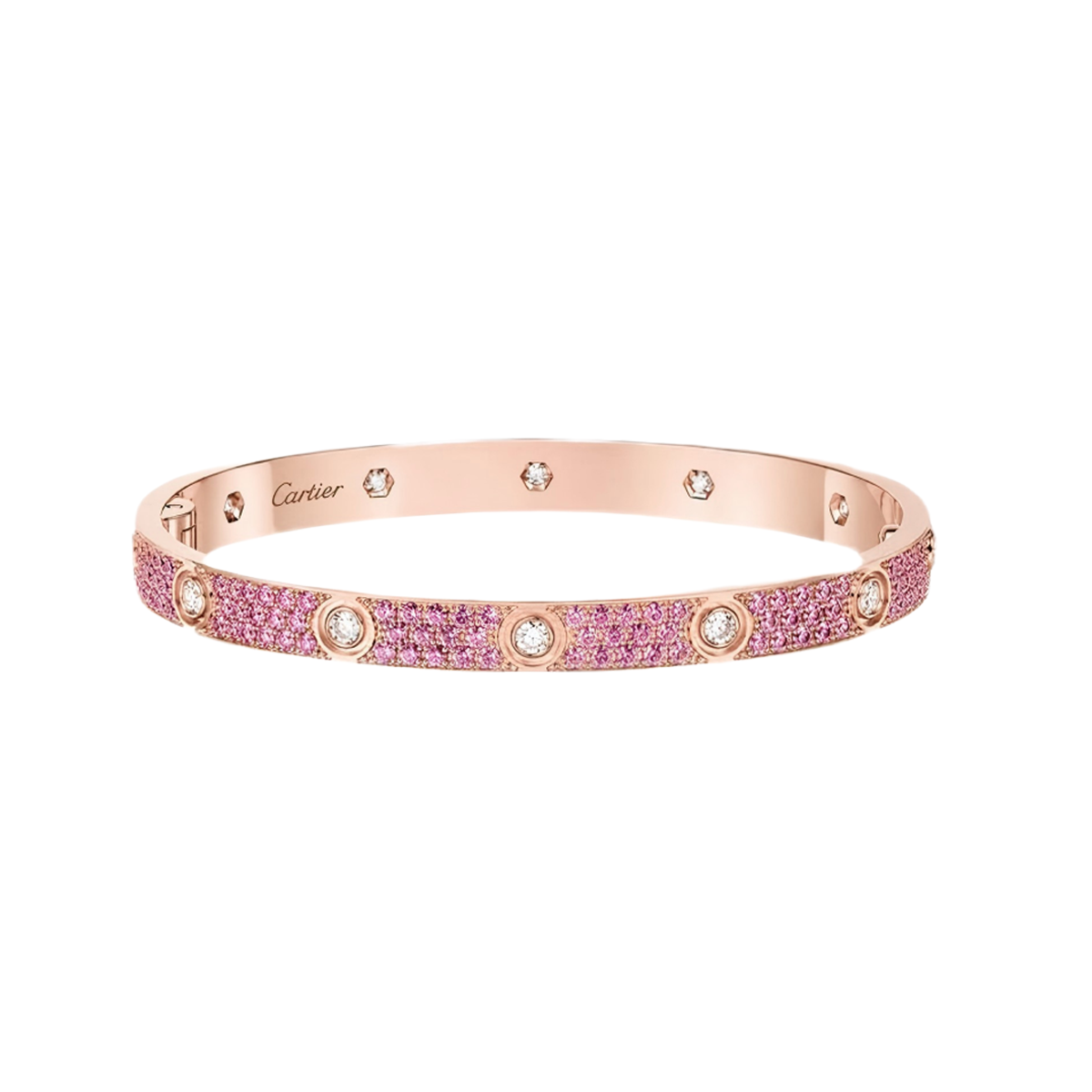 [Love's Uplift]2026 PAVE GEMSTONE LOVE BRACELET 6.1MM 10 DIAMONDS