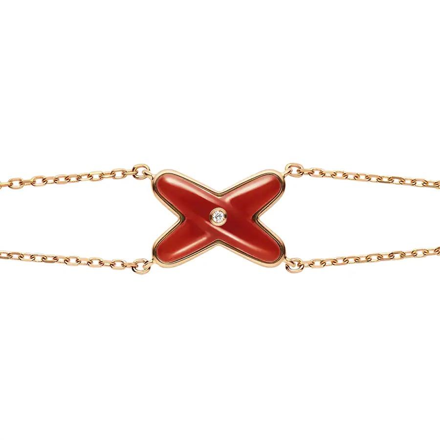 [Love's Uplift]JEUX BRACELET CARNELIAN PINK GOLD 1 DIAMOND