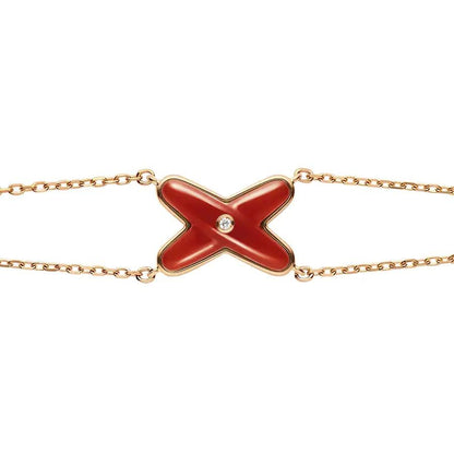 [Love's Uplift]JEUX BRACELET CARNELIAN PINK GOLD 1 DIAMOND
