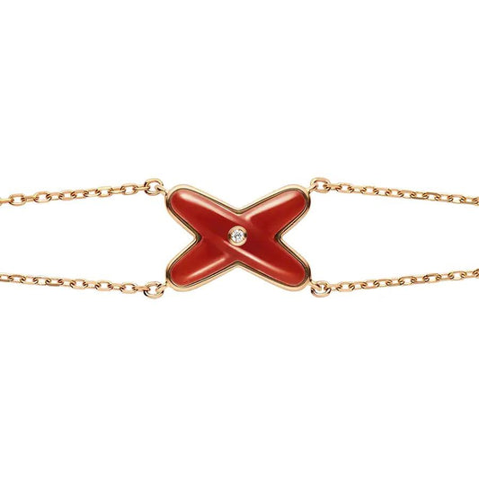 [Love's Uplift]JEUX BRACELET CARNELIAN PINK GOLD 1 DIAMOND