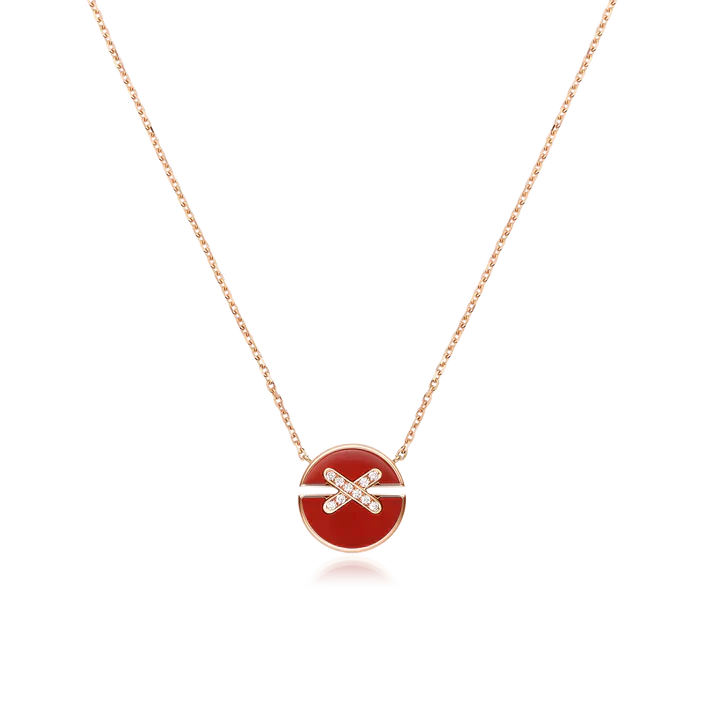 [Love's Uplift]JEUX DE ROSE GOLD DIAMOND NECKLACE