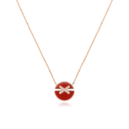 [Love's Uplift]JEUX DE ROSE GOLD DIAMOND NECKLACE