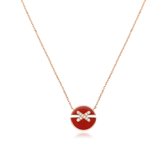 [Love's Uplift]JEUX DE ROSE GOLD DIAMOND NECKLACE