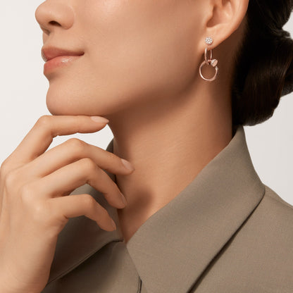[Love's Uplift]JUSTE HALF DIAMOND DOUBLE EARRINGS