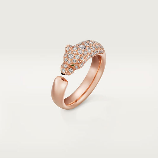 [Love's Uplift]PANTHERE HALF DIAMOND SMALL RING