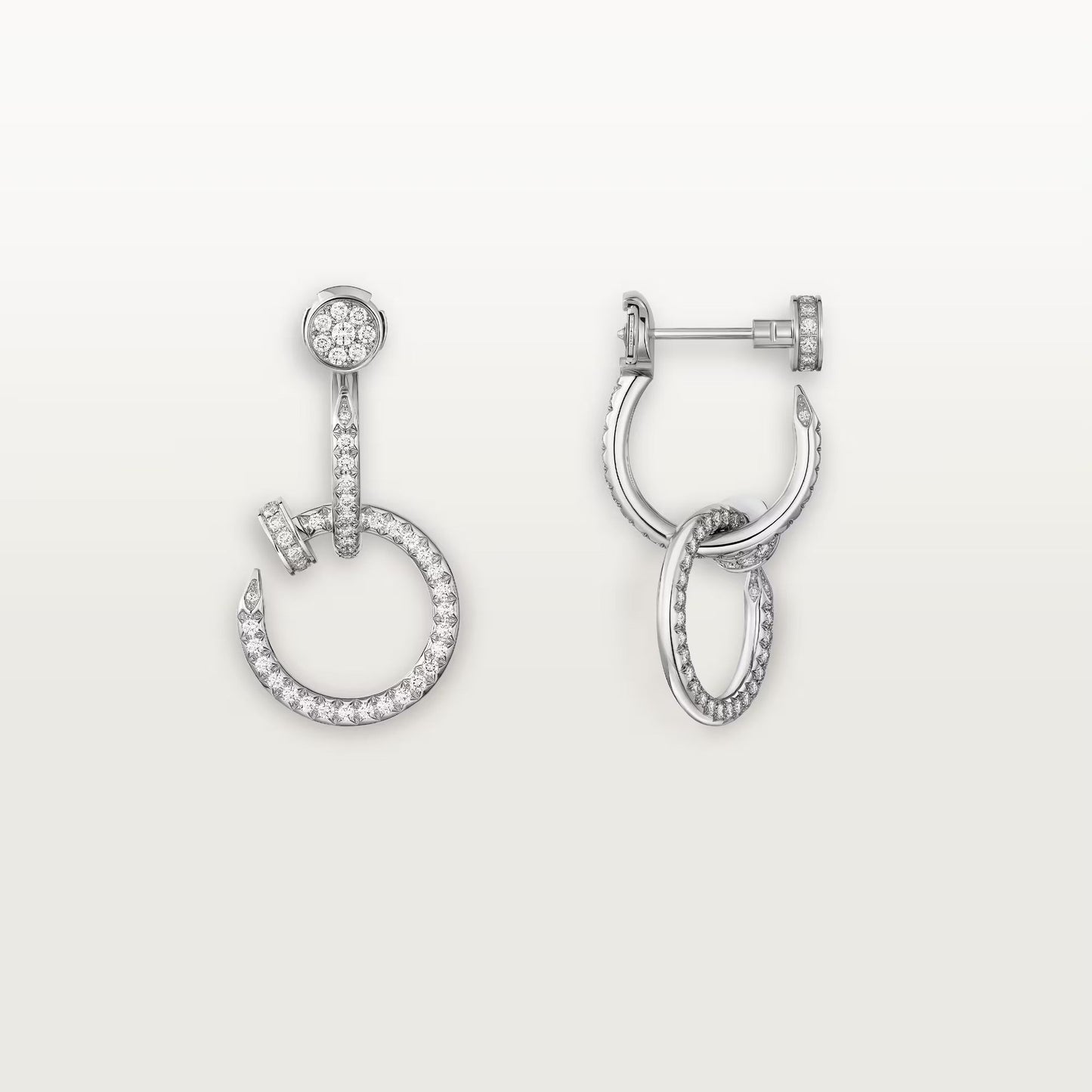[Love's Uplift]JUSTE FULL DIAMOND DOUBLE EARRINGS