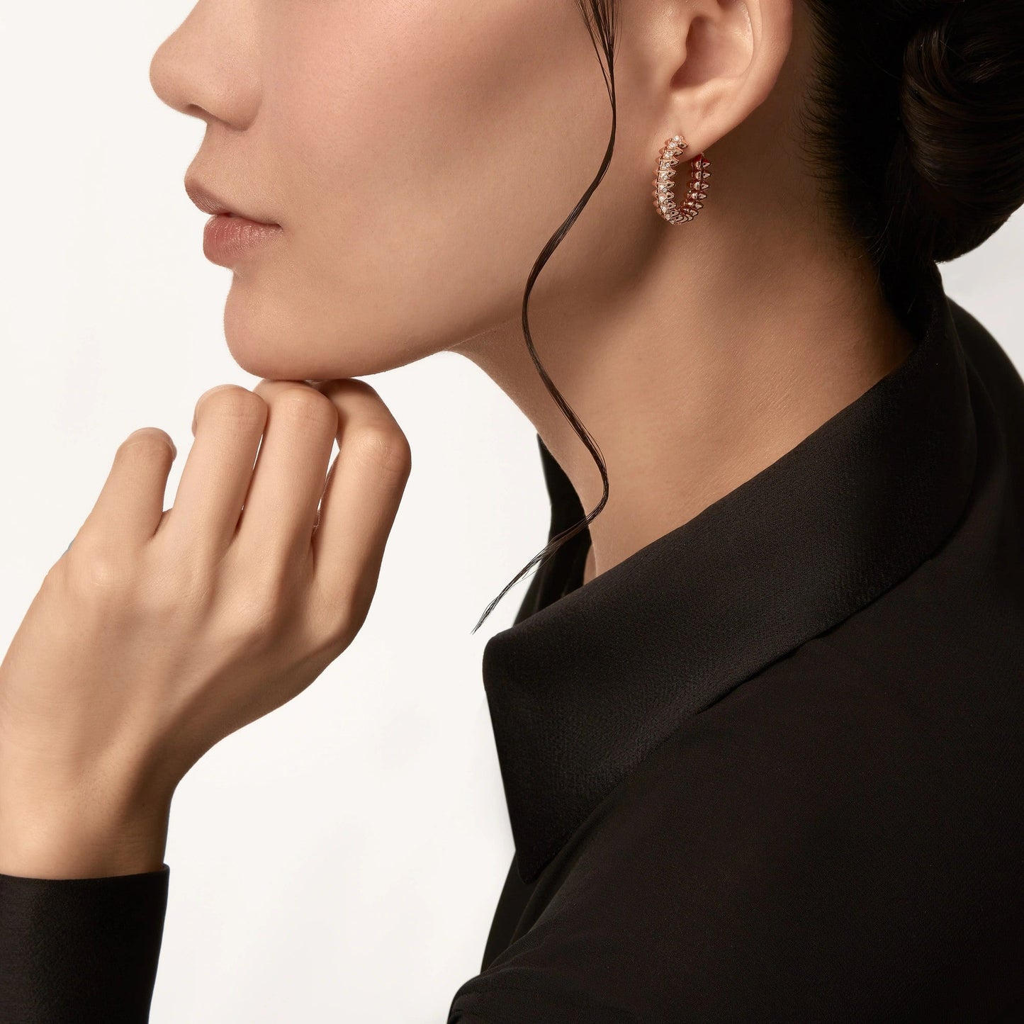 [Love's Uplift]CLASH FULL DIAMOND MEDIUM EARRINGS