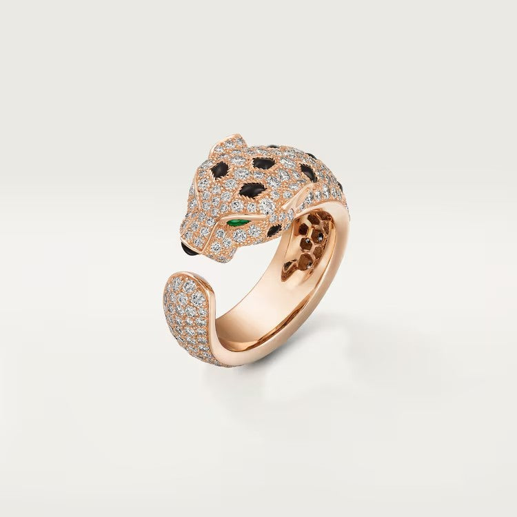 [Love's Uplift]PANTHERE SPOTTED FULL DIAMOND MEDIUM RING