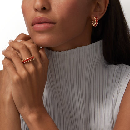 [Love's Uplift]CLASH 7.9MM AGATE CHALCEDONY EARRINGS