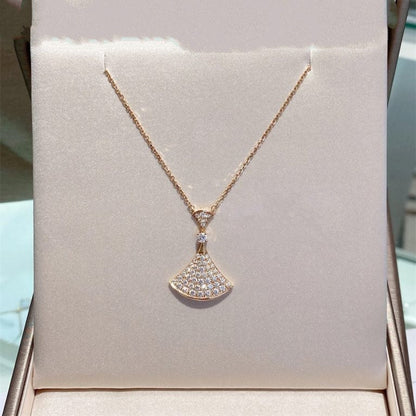 [Love's Uplift]DREAM NECKLACE PINK GOLD FULL DIAMOND