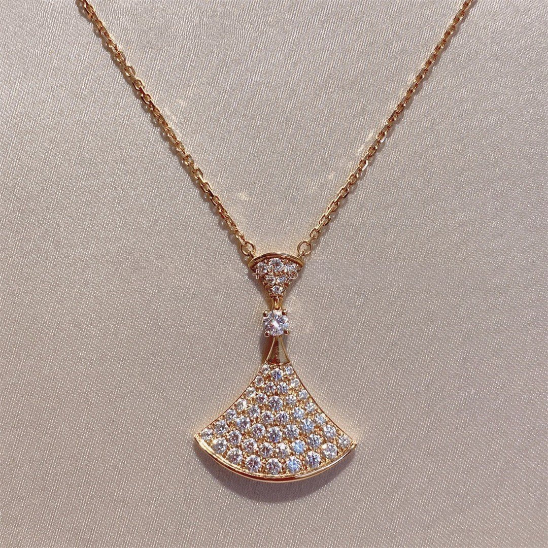 [Love's Uplift]DREAM NECKLACE PINK GOLD FULL DIAMOND