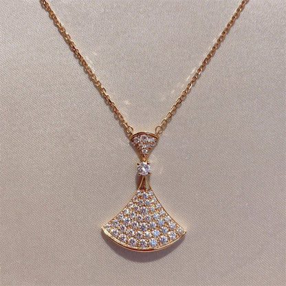 [Love's Uplift]DREAM NECKLACE PINK GOLD FULL DIAMOND