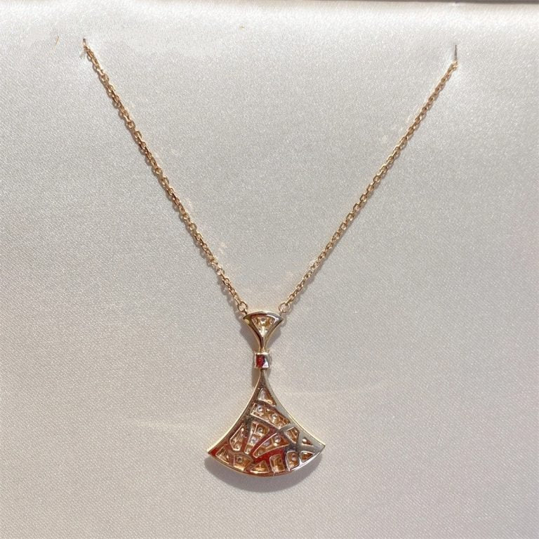 [Love's Uplift]DREAM NECKLACE PINK GOLD FULL DIAMOND