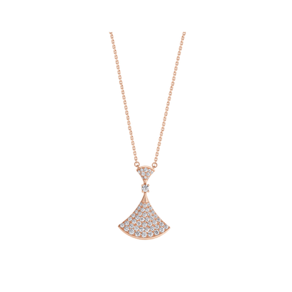 [Love's Uplift]DREAM NECKLACE PINK GOLD FULL DIAMOND