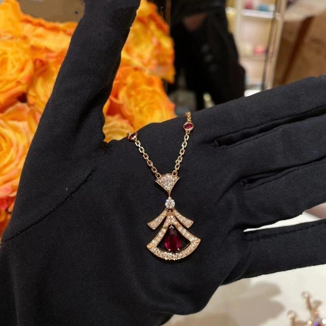 [Love's Uplift]DREAM NECKLACE CARNELIAN DIAMOND PINK GOLD