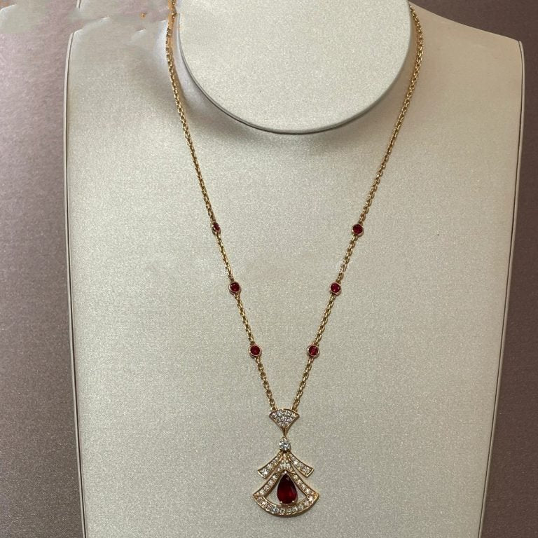 [Love's Uplift]DREAM NECKLACE CARNELIAN DIAMOND PINK GOLD
