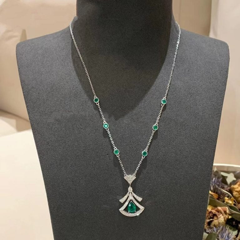 [Love's Uplift]DREAM NECKLACE MALACHITE DIAMOND SILVER