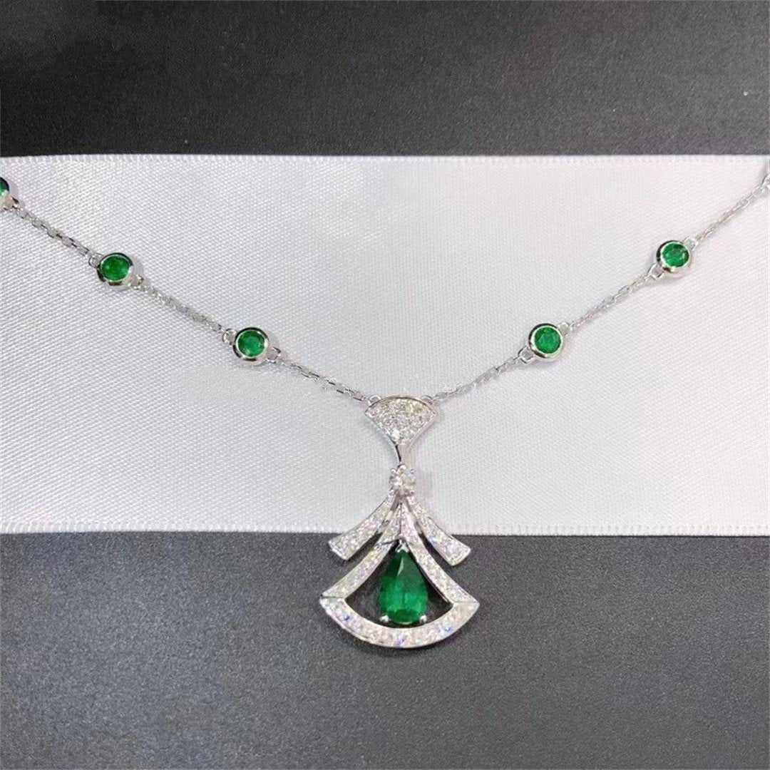 [Love's Uplift]DREAM NECKLACE MALACHITE DIAMOND SILVER