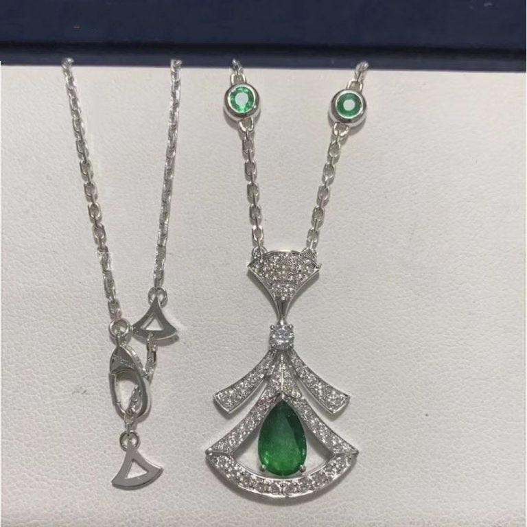 [Love's Uplift]DREAM NECKLACE MALACHITE DIAMOND SILVER