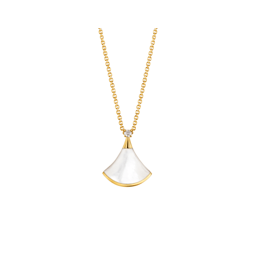[Love's Uplift]DREAM NECKLACE WHITE MOP GOLD 1 DIAMOND