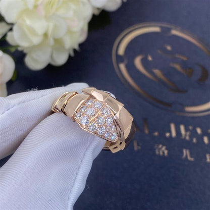 [Love's Uplift]SERPENTI RING PINK GOLD DIAMOND