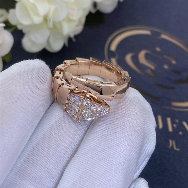 [Love's Uplift]SERPENTI RING PINK GOLD DIAMOND