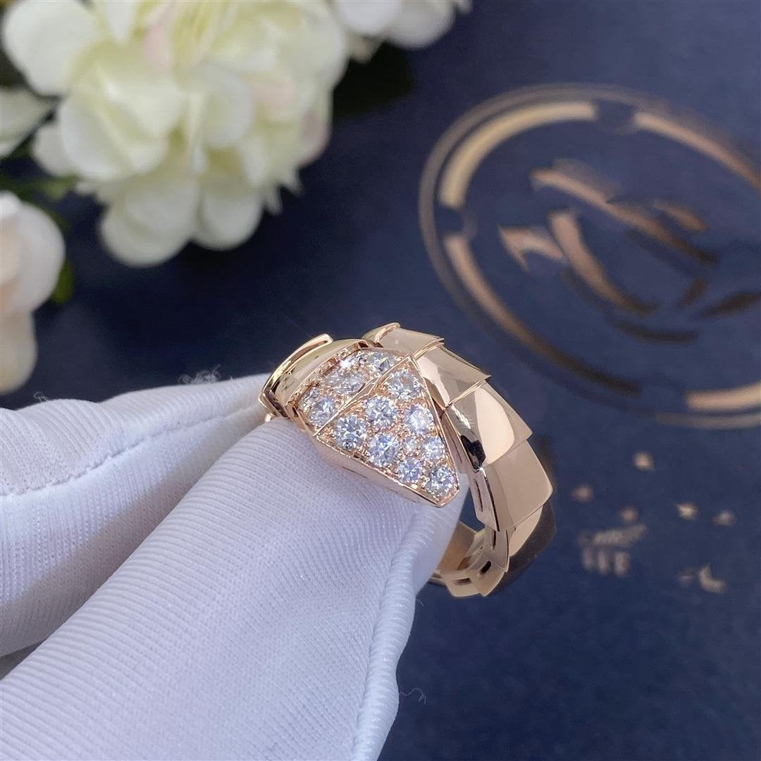 [Love's Uplift]SERPENTI RING PINK GOLD DIAMOND