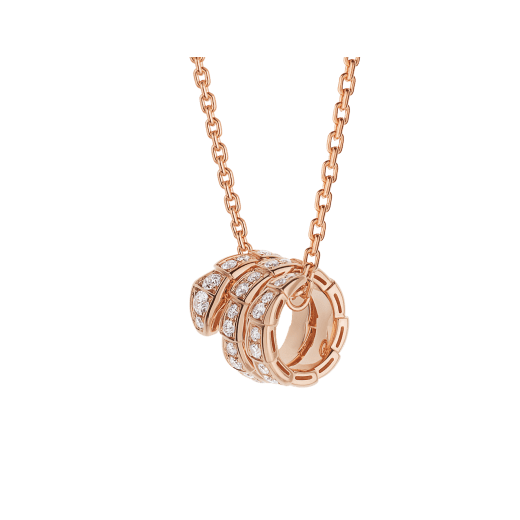 [Love's Uplift]SERPENTI PINK GOLD NECKLACE DOUBLE RING DIAMOND
