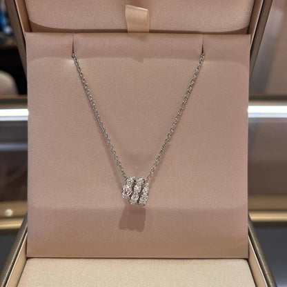 [Love's Uplift]SERPENTI  NECKLACE DOUBLE RING DIAMOND