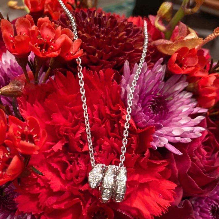 [Love's Uplift]SERPENTI  NECKLACE DOUBLE RING DIAMOND