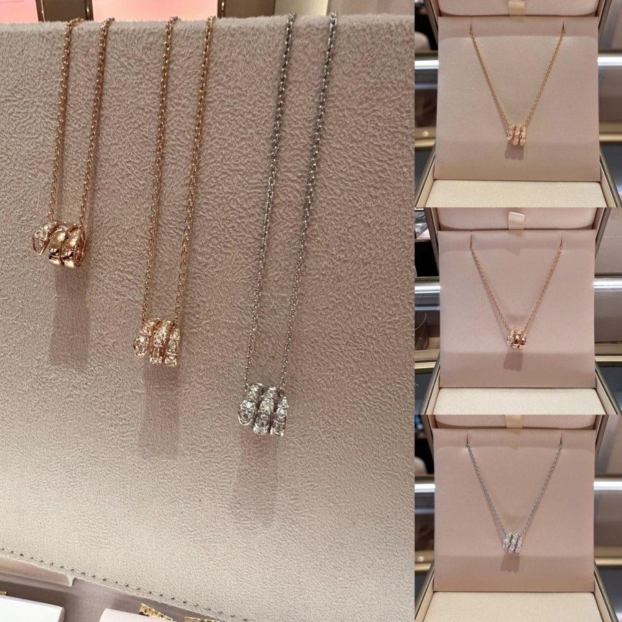 [Love's Uplift]SERPENTI  NECKLACE DOUBLE RING DIAMOND