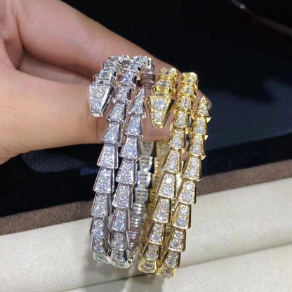 [Love's Uplift]SERPENTI BRACELET GOLD DIAMOND DOUBLE ROW
