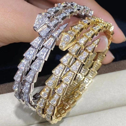 [Love's Uplift]SERPENTI BRACELET GOLD DIAMOND DOUBLE ROW